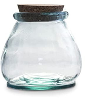 Tower NL826197 Natural Life Glass Storage Jar with Cork Lid, Sustainable & Recycled, 800ml