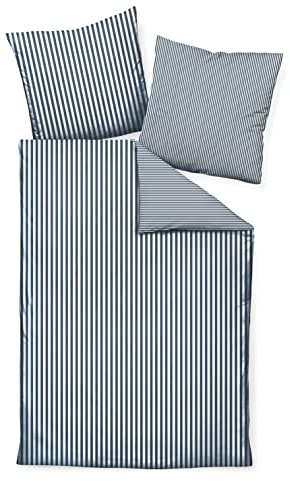 Janine Design Mako-Satin Bettwäsche-Garnitur modernclassic 3912 Farbe Atlantik Größe 135x200 + 80x80cm