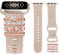 TOYOUTHS Dekorative Ring Armband kompatibel mit Apple Watch Armband Charme 42/44/45/46/49mm, Damen Glitzer Boho Gravierte Silikon Armbänder für iWatch 10/9/8/7/SE/6/5/4/3/Ultra 2, Polarstern/Love