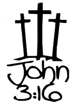 AeRko Kreuze mit Johannes 3:16 Christlicher Jesus Autoaufkleber Auto-Styling Vinyl-Aufkleber Zubehör Fenster Laptop 17 cm (Farbe: A, Größe: 2 Stück)