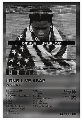 EMIGOS ASAP Rocky – Long Live ASAP – Musikalbum-Poster, Leinwand, Poster, Schlafzimmer, Dekoration, Sport, Landschaft, Büro, Raumdekoration, Geschenk, ungerahmt, 30 x 45 cm