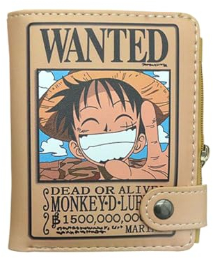 One Piece Wallet, One Piece Men’s Wallet, Youth Men PU Leather Bifold Wallet, Cartoon Short Coin Purse Wallet pour les cadeaux des enfants