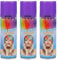 Spray Temporal con Color para Cabello - Efecto Vibrante, Fácil Lavado, Apto para Todos los Tipos, Secado Rápido, Ideal para Fiestas y Eventos, 125ml (Color Morado, 3 unit)