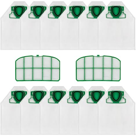 14 Stück Staubbeutel Filter Zubehör Set für Vorwerk Kobold VK200 VK 200 Staubsauger Staubsaugerbeutel Ersatzteile Ersetzt FP200 FP 200 (12 Beutel + 2 HEPA Filter)