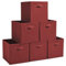 EZOWare Aufbewahrungskörbe Faltbare Würfel-Aufbewahrungsboxen, 6er-Set, Faltbare Aufbewahrungsbox für Kleinkinder, Kinderzimmer, Zuhause, 26,7x26,7x28cm -(Rooibos Tea)