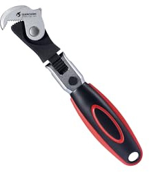 QUENCHING Hahnenfußschlüssel, 19,1 cm, automatischer Maulschlüssel, Power-Grip, verstellbarer Schraubenschlüssel mit Cr-V-Stahl und TPR-Griff, für enge Räume, Autoreparaturarbeiten