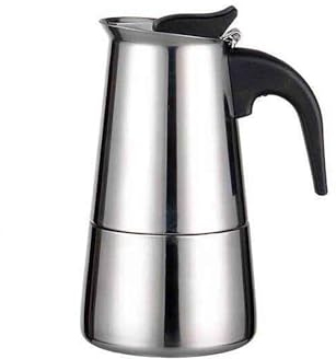 Glorlliant Cafetière à moka en acier inoxydable - 100 ml - 200 ml - Cafetière expresso pour la maison et le bureau - Cafetière à moka pour 2 personnes - 100 ml