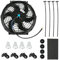 Ventilador de refrigeración universal de 12 V 80 W, ventilador de refrigeración de coche de 10 pulgadas, ventilador eléctrico ABS con kit de montaje para todo el compartimento del motor, sistema de