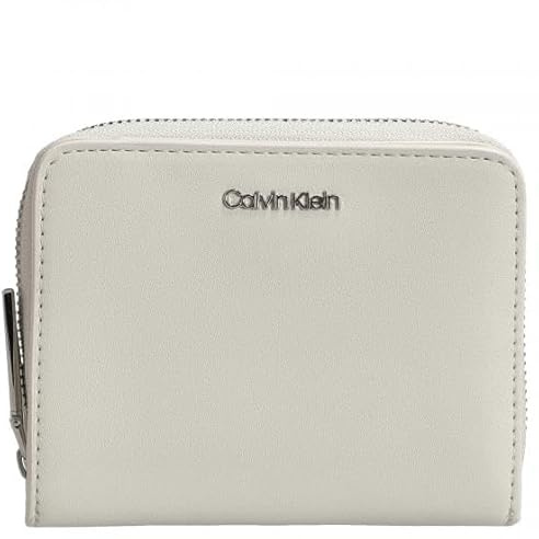 Calvin Klein Women's CK Must MEDIUM Zip Around Wallet K60K611937, BEIGE (Chalk), OS