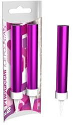 Zeus Party Magic Flambe Rosa Fuxia Candeline Fontane Luminose con Fiamma Bianca/Argento Candele Confezioni da 2 pz