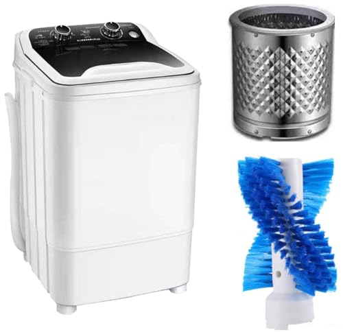 Mini Machine à Laver, Portable Lave-Linge Semi-Automatique, Machine à Laver à Godet pour Chaussettes, sous-vêtements ou Petits Articles 65x41x38cm(Noir)