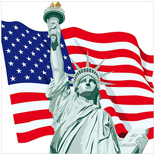 Wallario Glasbild Freiheitsstatue USA - 55 x 55 cm Wandbilder Glas in Premium-Qualität: Brillante Farben, freischwebende Optik