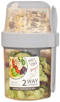 Salad Shaker Cup - on Go Salad Mixing Cup, Salad Storage Container With Fork | Leakproof Salad Shaker With Dressing Holder, Portable Healthy Eating Salad Mixer Perfect for Ofice, Gym, and Travel