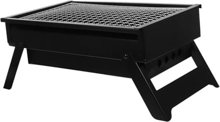 ORFOFE Griglia per barbecue portatile griglia griglia per balcone barbecue da esterno barbecue da tavolo mini griglia a carbone griglia portatile a carbone pieghevole , Black