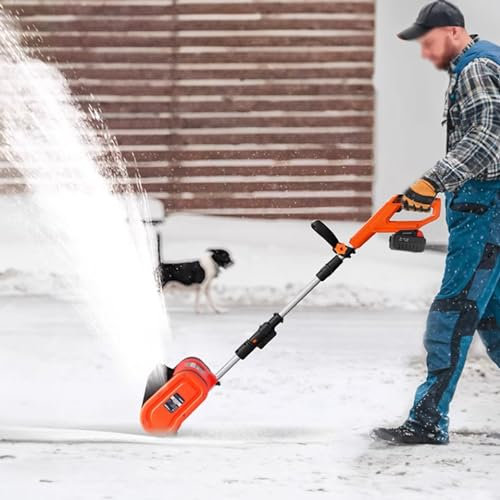 LZDOYY Cordless Snow Shovel - 12 Inch 20V 4.0Ah Cordless Snow Blower for Driveway Battery Snow Blower with Adjustable Handle Electric Snow Thrower for Driveway clearing,2battery