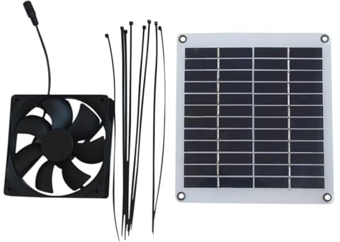 Bmdjdq Cat House Solar Fan, Pet Cage Exhaust Fan, Pet House Cooling Fan, Pet Cage Ventilator, Pet Cage Air Circulator, 12v Multipurpose Exhaust Fan for Dog Kennel, Cat House