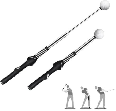 GYZGirlover Retractable Golf Swing Training Aid,Correcting Gesturer Training Aid, Portable Swing Trainer Golf Grip Training Aid for Indoor Practice Warm-up Tempo Chipping Hitting Training