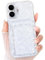 NITITOP Compatible with iPhone 16 Case Clear with Card Holder Cute Flower Floral Leave Pattern for Women Girl Soft TPU Shock-absorbing Wallet Case Protective Phone Cover - White