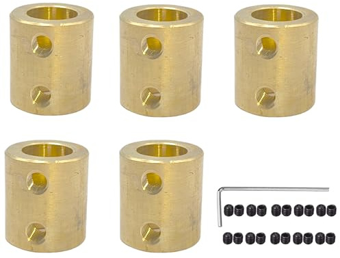 5 Stück 8mm bis 12mm Messing starre Motorwellenkupplung Koppler Getriebe Steckerhülse Adapter für RC Boot Auto Flugzeug 3D Drucker
