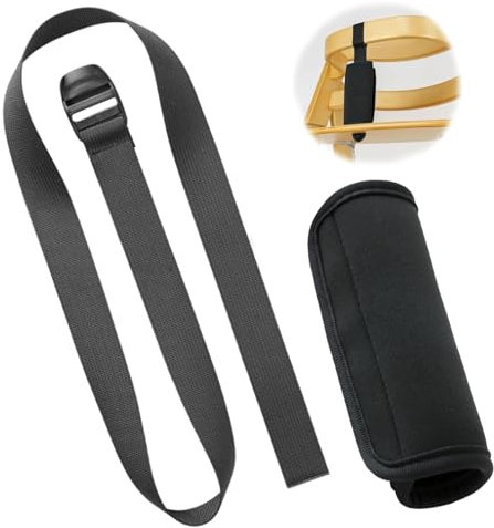 Hochstuhl Zubehör Riemen und Schutzhülle, 2 Stück Hochstuhl Schrittgurt und Sitzgurtpolster (schwarz)