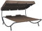 Myheimly Garten Sonnenliege mit Sonnendach Kissen Doppelliege Gartenliege Relaxliege Strandliege Liege Gartenmöbel 200x173x135cm Braun,mit Sonnendach