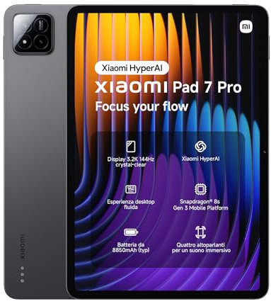 Xiaomi Pad 7 Pro, 11.2 Tablette, 12+512GB, Gris, 8850mAh Batterie, 67W HyperCharge, HyperAI (Chargeur Non Inclus)(Version Française+2 Ans de Garantie)