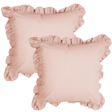 MiOYOOW Kissenbezüge mit Rüschen, 2 Stück Kissenhülle, 45,7 X 45,7cm Dekorativer Wurfkissenbezug für die Dekoration von Sofa und Couch zu Hause