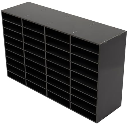 36 Fächer Dokumentenablage Büro Literature Organizer Ablagesystem Büro Ablage Dokumentenablage Fächer Literatur Organizer Verstellbar Akten Sortierer für Home Office School 100 * 30 * 61cm (Schwarz)