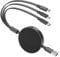 Qreninv 66W Multi Charger Cable 3 in 1 Fast Charging, 6A Retractable Charging Cable with Micro USB Type C Phone Port for 16 Pro, 16 Plus, MacBook, Pad, Galaxy, Black