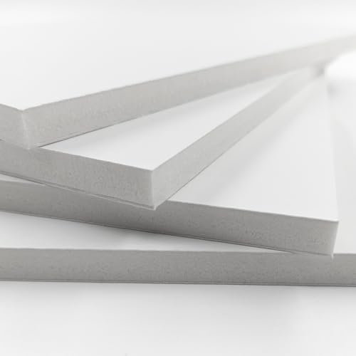 Cartón Pluma Blanco A3 Pack 4 ud de10 mm Foam Board Panel Ligero Rígido y Liso para Manualidades Maquetas Exposiciones Decoración (Grosor 10 mm, A3-29,7x42cm)