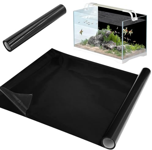 RANJIMA Aquarium Poster, Schwarz Vinyl Hintergrund aus PVC Statisch Haftender Aquarium Hintergrund Generisch Aquarium Rückwandfolie Selbstklebende Foliefür Aquarium Rückwand Terrarium 200 * 30cm
