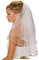 Unbekannt Schleier Webkante Brautschleier 2 Lagen mit Kamm 2-lagig Hochzeit Braut NEU Weiß Ivory (Ivory)