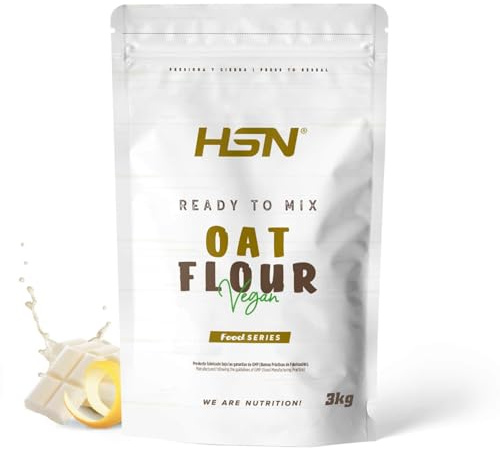 HSN Farina d'avena in polvere | Farina d'avena | Farina d'avena istantanea per frullati, fiocchi d'avena e ricette fitness | Vegan, senza lattosio, senza soia | Gusto Cioccolato Bianco e Limone, 3Kg