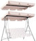 CASART 2 & 3 Seater Garden Swing Top Cover, Outdoor Patio Balcony Hammock Chair Canopy Roof Replacement (Beige, 191 x 132cm)