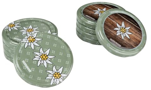 FACKELMANN Lot de 10 couvercles Twist-Off Alpenschick