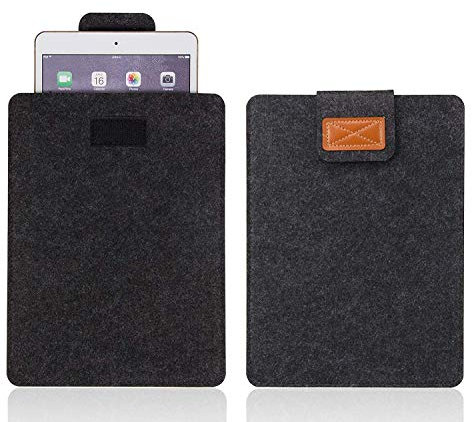 Felt 10-11 inch Tablet Shcok Proof Carrying Sleeve Pouch Case Cover for Samsung Galaxy Tab S8 11 Tab S7 11 A8 A7 10.4 Tab S6 S5e 10.5 Tab A 10.5 iPad 10.2 iPad Air 10.5 iPad Pro 11 (Black)