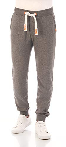 riverso Jogginghose Herren lang RIVTim Slim Fit Sporthose Trainingshose Freizeithose Grau 5XL, Größe:5XL, Farbe:Grey Melange Standard 2 (23300)