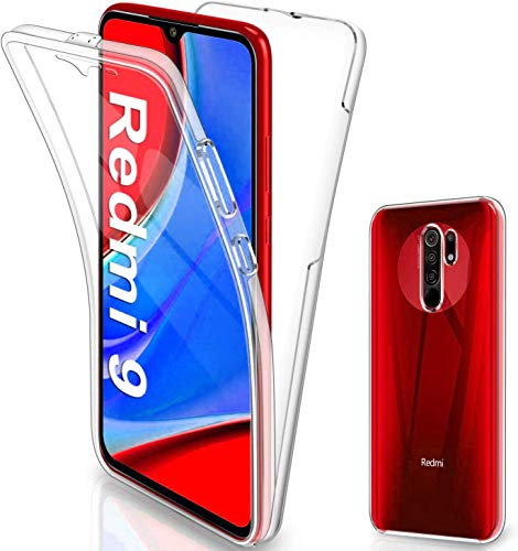 COPHONE - Cover per XIAOMI Redmi 9 100% trasparente 360 gradi protezione totale morbida anteriore + rigida posteriore. Custodia touch antiurto a 360 gradi per XIAOMI Redmi 9
