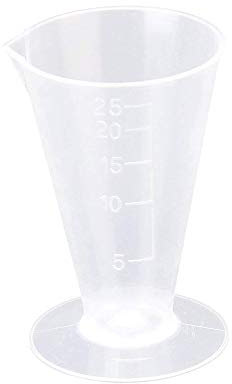 Verre doseur triangulaire en plastique avec balance - Convient pour les laboratoires de cuisine - 25 ml - Durable