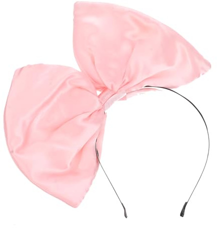 1 x Haarreif mit großer Schleife, dekorativer Kopfschmuck, Haar-Accessoires für Kostümbälle oder Halloween, Rosa