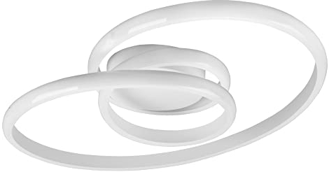 Reality Leuchten LED Deckenleuchte Sansa R62751131, Metall Weiß matt, inklusiv 18.5 Watt LED, Switch Dimmer