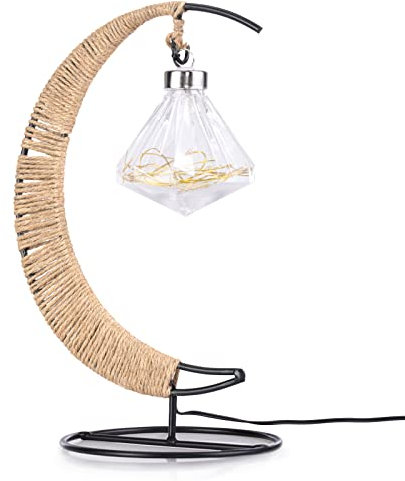 DecoKing LED Deko Stimmungsbeleuchtung Metall Beleuchtung Tischlampe Mond Moonlight Schwarz