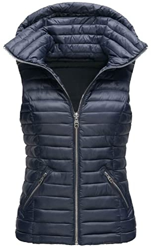 ORANDESIGNE Doudoune sans Manche à Capuche Femme Gilet en Duvet Brillant Matelassé Légère Veste Chaud Manteau Parka Hiver Slim Casual Zip Matelassé sans Manches Gilet