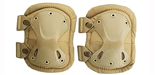 Genérico Rodilleras tácticas tan para airsoft ajustables con clip y tela de gancho a cualquier tamaño. Protecciones para deportes al aire libre, tácticas, militares, airsoft y paintball