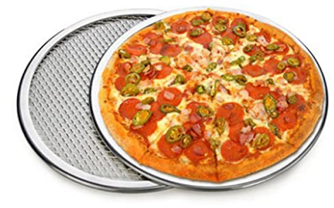 RANRAO Bandeja de malla para hornear pizza de 8 a 16 pulgadas, bandeja de aluminio grueso para pizza, molde para hornear pizza