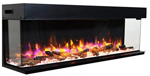 Endeavour Fires Chimenea Eléctrica Rosedale 3D de 60/1530mm para Pared Multimedia con Múltiples Colores de Llama, Juego de Troncos y Cristales, Control Remoto Programable de 7 Días