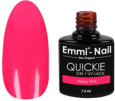 Emmi Nail Quickie Neon Pink 3in1 (Neonpink, L318) I LED UV Unter-, Farb-& Überlack I Bis zu 3 Wochen Glanz I Kratzfest, stoßfest, vegan I 7,5ml