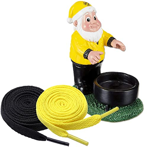 King of Trade BVB-Zwerg Weihnachten mit Teelichthalter + 2 Paar Fan-Schnürsenkel