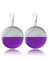 Pendientes Colgantes Sencillos Modernos Redondo; Joyería para Mujer (Estilo 27 - Lila y Plato)