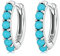 WEAV 925 Sterling Silber Stapelbare Blaue Türkis Ohrschnallen Für Weibliche Mode Moderne Creolen Für Frauen Feinen Schmuck